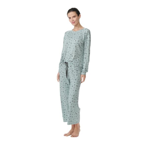 NEW P.J. Salvage 2pc Pajama Set | Green Floral - Picture 8 of 10